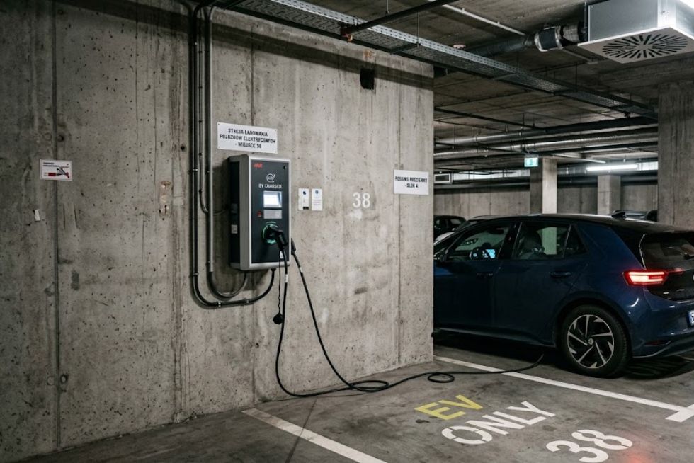 Stacja ładowania samochodów elektrycznych w garażu podziemnym w Rzeszowie Stacja ładowania samochodów elektrycznych w garażu podziemnym w Rzeszowie