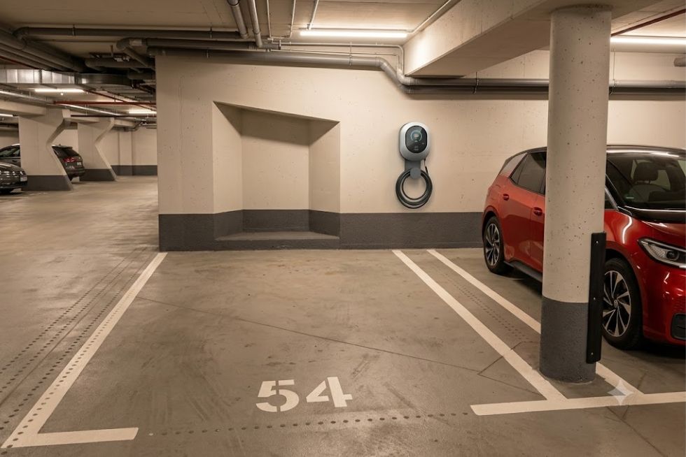 Wallbox na parkingu podziemnym w bloku w Gliwicach - REVON Energy Wallbox na parkingu podziemnym w bloku w Gliwicach